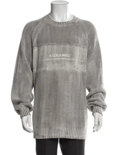 Pre-owned A-cold-wall* Graphic Print Crew Neck Pullover In Gray
