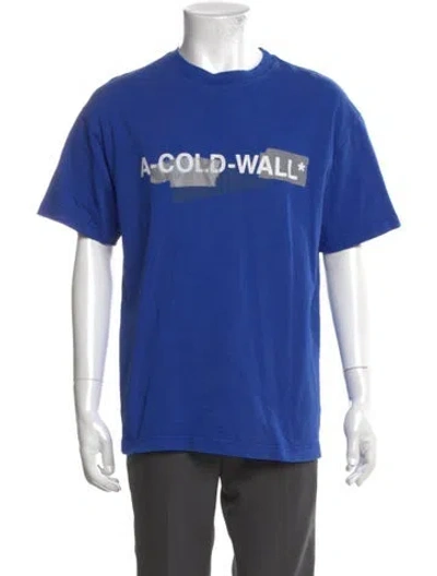 Pre-owned A-cold-wall* Graphic Print Crew Neck T-shirt In Blue