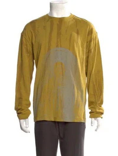 Pre-owned A-cold-wall* Graphic Print Crew Neck T-shirt In Yellow