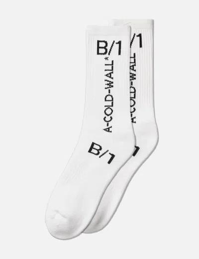 A-cold-wall* Logo Socks In White/白色/화이트/ホワイト