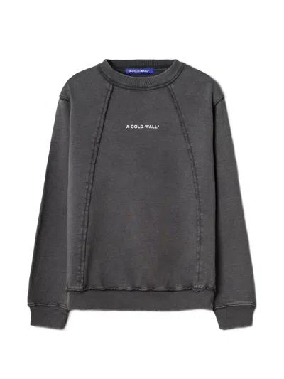 A-cold-wall* Logo-print Raw-edge Sweater In Gray