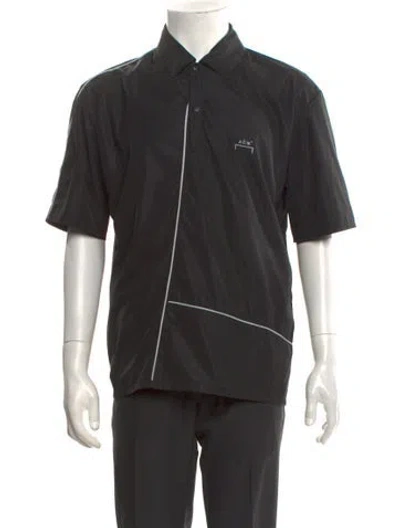 Pre-owned A-cold-wall* Piping Reflective V-neck Polo Shirt In Black