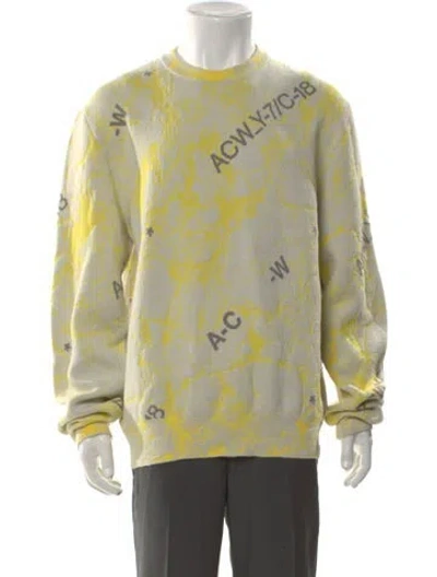 Pre-owned A-cold-wall* Printed Crew Neck Pullover In Green