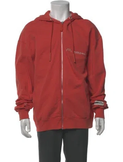 Pre-owned A-cold-wall* V-neck Long Sleeve Hoodie In Orange