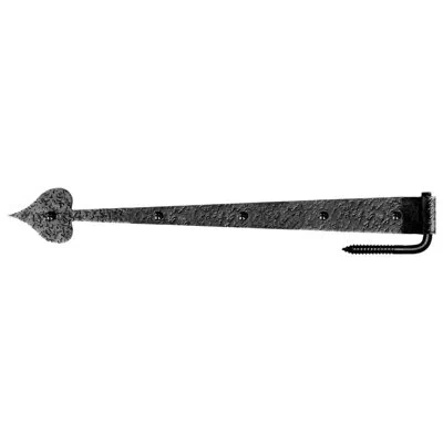 Acorn 17" Rough Heart Gate Hinge & Pintle In Black