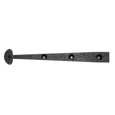 Acorn 18 1/4" Decorative Rough Bean Gate Strap With Carriage Bolts In Matte Black
