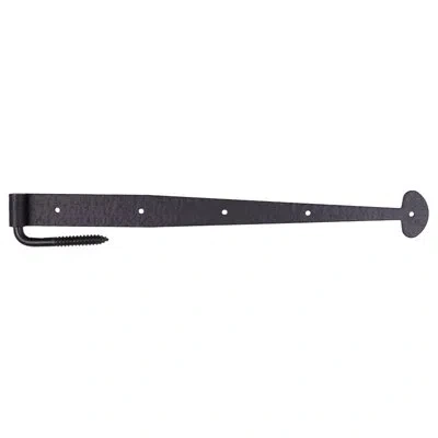 Acorn 19-5/8" Rough Bean Gate Strap Hinge & Pintle In Matte Black