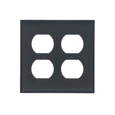 Acorn 2-gang Duplex Outlet Wall Plate In Matte Black