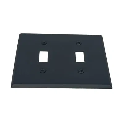Acorn 2-gang Toggle Light Switch Wall Plate In Matte Black
