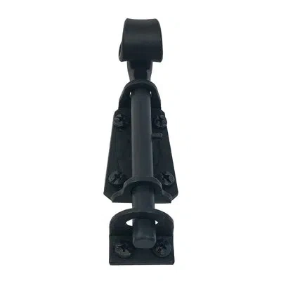 Acorn 3" Forged Iron Curled Surface Bolt In Matte Black