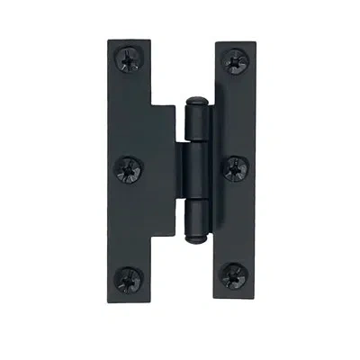 Acorn 3" Offset Cabinet H Hinge, Pair In Matte Black