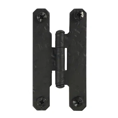 Acorn 3" Textured Cabinet H Hinge, Pair In Matte Black