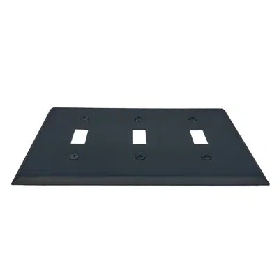 Acorn 3-gang Toggle Light Switch Wall Plate In Black
