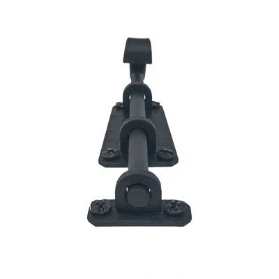 Acorn 6" Forged Iron Curled Surface Bolt In Matte Black