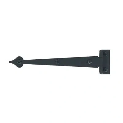 Acorn 6-1/2" Heart Cabinet Strap Hinge, 3/8" Offset, Pair In Matte Black