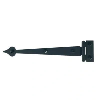 Acorn 6-1/2" Heart Cabinet Strap Hinge, Flush, Pair In Matte Black