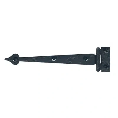 Acorn 6-1/2" Rough Heart Cabinet Strap Hinge, Flush, Pair In Matte Black