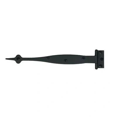 Acorn 9" Offset Spear Cabinet Strap Hinge, Pair In Matte Black