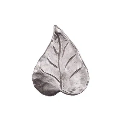 Acorn Antique Pewter Leaf Cabinet Knob