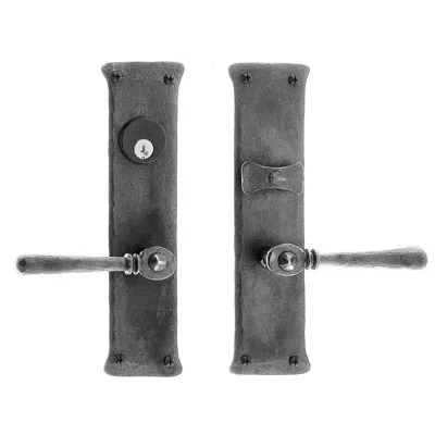 Acorn Complete Entry Lever Set With Double Cylinder Deadbolt In Black