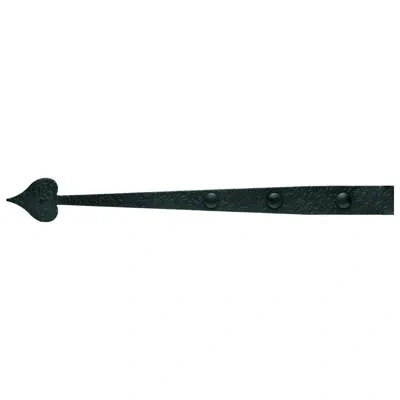 Acorn Decorative Rough Heart Gate Strap With Carriage Bolt In Matte Black
