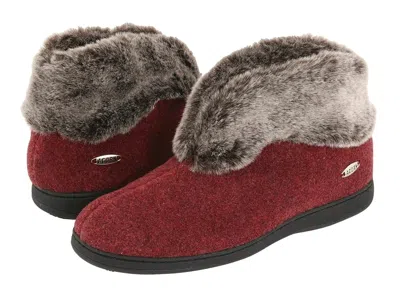 Acorn Faux Chinchilla Bootie Ii Women's Boots Crackleberry: Lg (us Women's 8-9) M In Burgundy