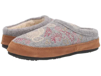 Acorn Forest Mule Women's Slippers Heather Grey Hare: Lg (us Women's 8-9) M In Gray
