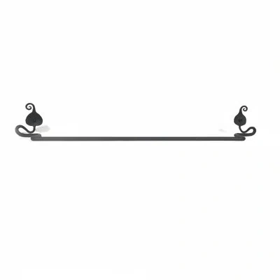 Acorn Forged Leaf 20" Towel Bar In Matte Black