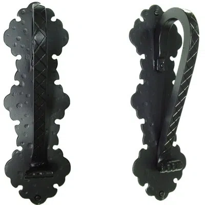 Acorn Handle Scroll Door Pull In Flat Black