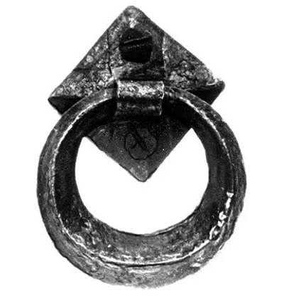Acorn Iron Art Round Drop Ring Pull In Matte Black