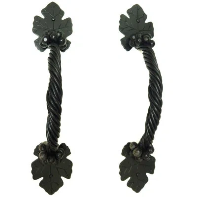 Acorn Large Grapevine Door Pull In Flat Black