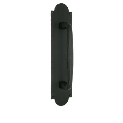 Acorn Large Iron Square End Door Pull & Back Plate In Matte Black
