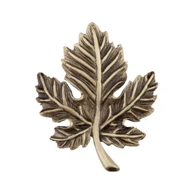 Acorn Leaf Cabinet Knob In Antique Brass