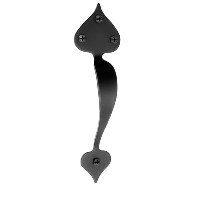 Acorn Light Weight Smooth Heart Door Pull In Matte Black