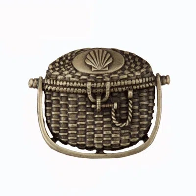 Acorn Nantucket Basket Cabinet Knob In Antique Brass