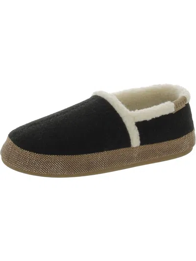 Acorn Nordic Moc Womens Slip On Indoors Moccasin Slippers In Black