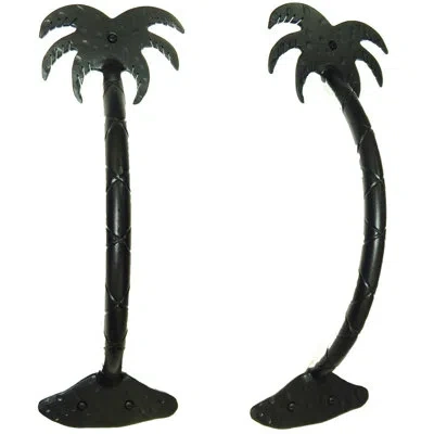 Acorn Palm Tree Door Pull In Flat Black