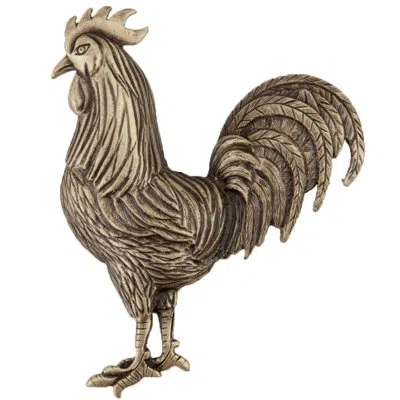 Acorn Rooster Cabinet Knob In Antique Brass