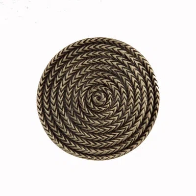 Acorn Rope Circle Cabinet Knob In Antique Brass