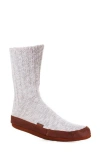 Acorn Slipper Socks In Light Grey
