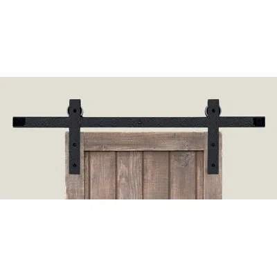 Acorn Square End Rolling Standard Single Track Barn Door Hardware Kit In Black