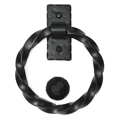 Acorn Twisted Ring Door Knocker In Flat Black