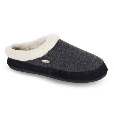 Acorn Women's Mule Ragg Slipper In Dark Charcoal Heathered In Multi
