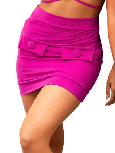 Acqua De Luxe Glamour Mini Skirt In Magenta In Pink