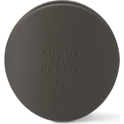 Acqua Di Parma Yellow Leather Car Diffuser Case In Dark Grey Leather