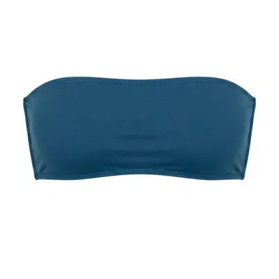 Acqua Pura Women's 'coco' Navy Blue Strapless Bikini Bandeau Top - Mar