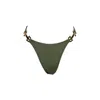 Acqua Pura Women's ‘coco' Green Bikini Bottom With Gold Buckles - Martini In Green