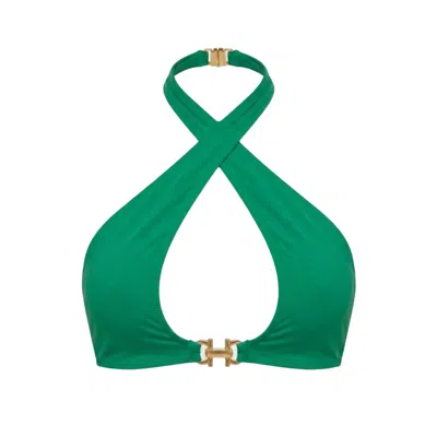 Acqua Pura Women's Sol Crossover Gold Buckle Green Top - Agave