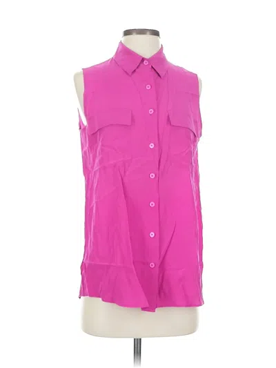 Pre-owned Acrobat Sleeveless Silk Top Pink Tie Neck Tops