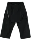 Acronym P30al-e Wide-leg Belted Layered Encapsulated Nylon Cargo Trousers In Black